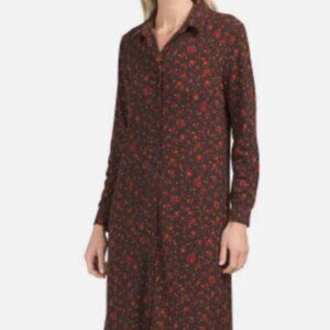 NWT MANGO Long Sleeve Printed Shirt HemDress S
